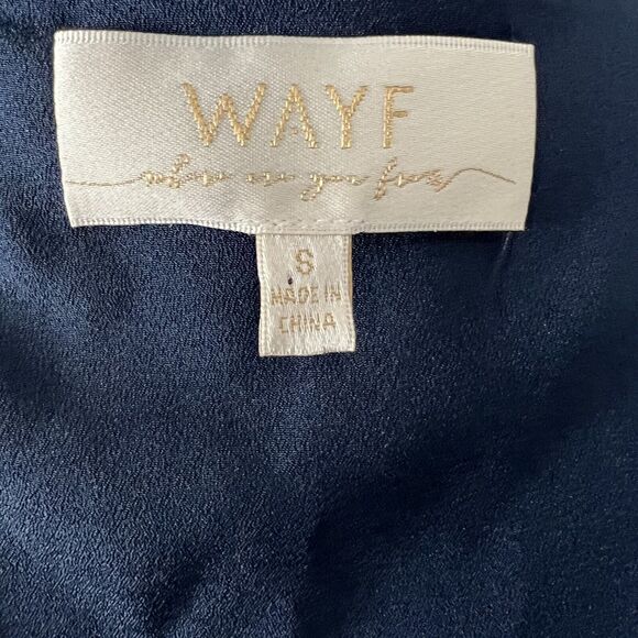 Wayf Womens Size S Blue The Aurelia Short Puff Sleeve Wrap Maxi Dress FLAW - Picture 7 of 7